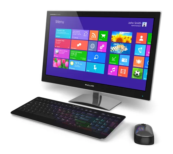 depositphotos 26429241 stock photo desktop computer with touchscreen interface